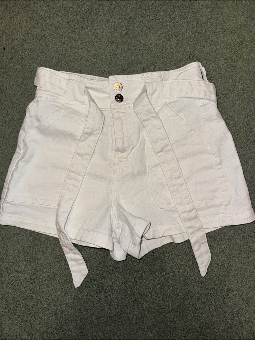 Veronica Beard Lovisa High-Waist Tie-Belt Shorts in Off-White, 25